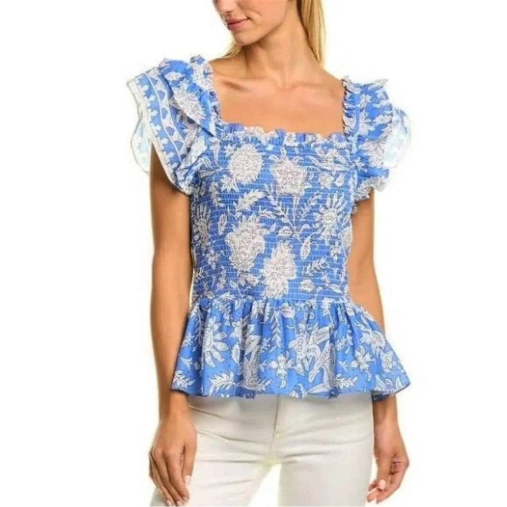 Jennifer & Grace Smocked Floral Top